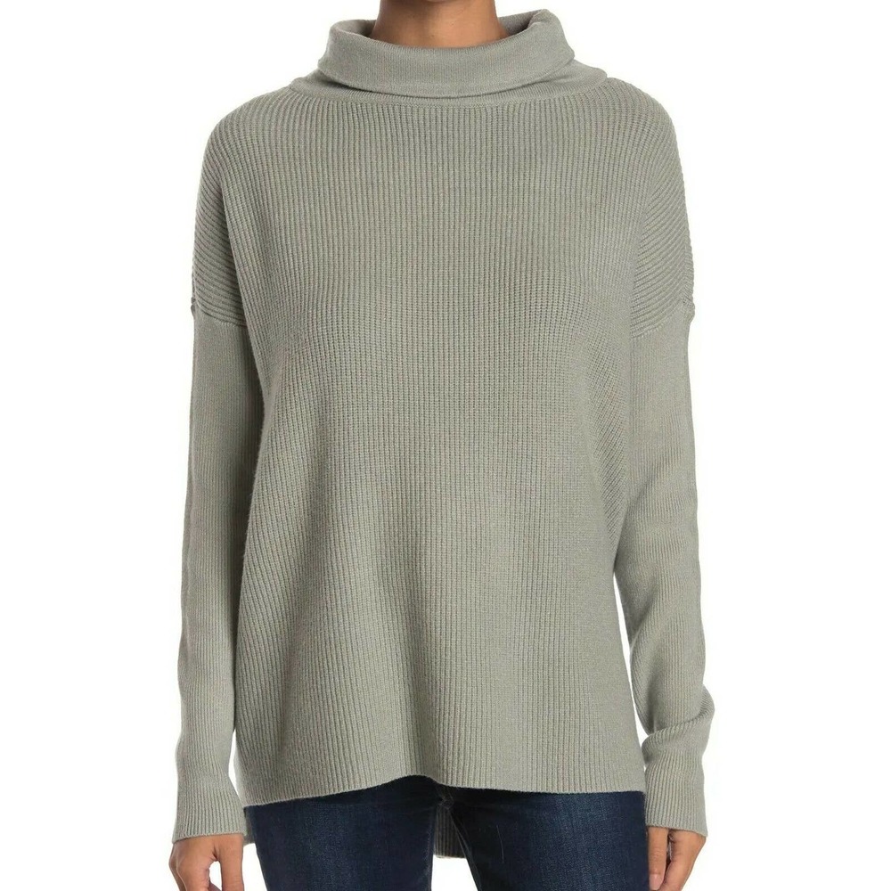 Devotion by Cyrus NEW Size Large Cowlneck Ribbed Tunic Sweater Gray
